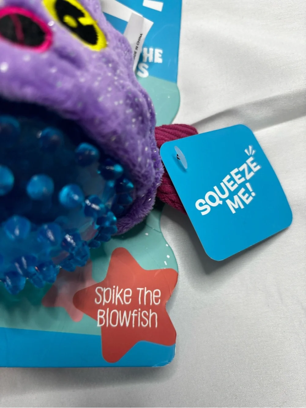 Bark Purple & Magenta Squeeze Spike Blowfish Dog Toy